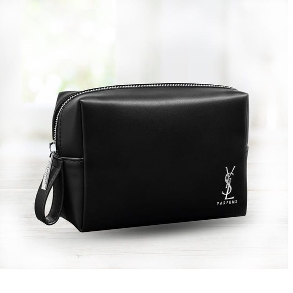 Yves Saint Laurent Handbags - YSL | YSL Parfumes Black Faux Leather Cosmetic Pouch